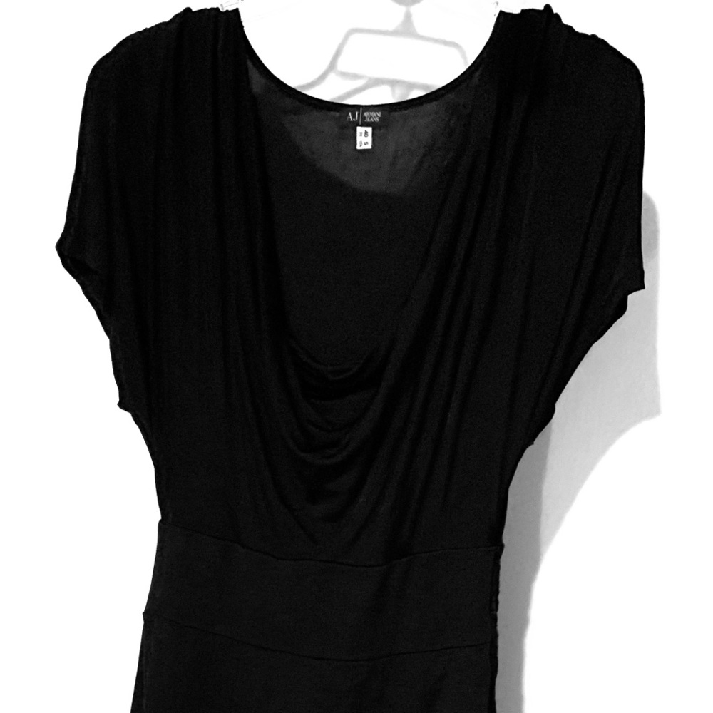 ARMANI Drape-Neck Cocktail Dress